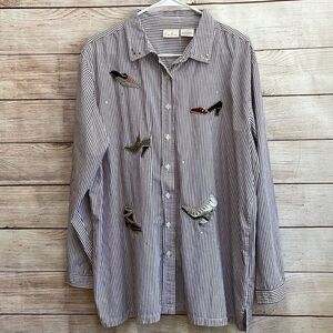 VINTAGE BOBBIE‎ BROOKS BLOUSE WITH APPLIQUÉD SHOES